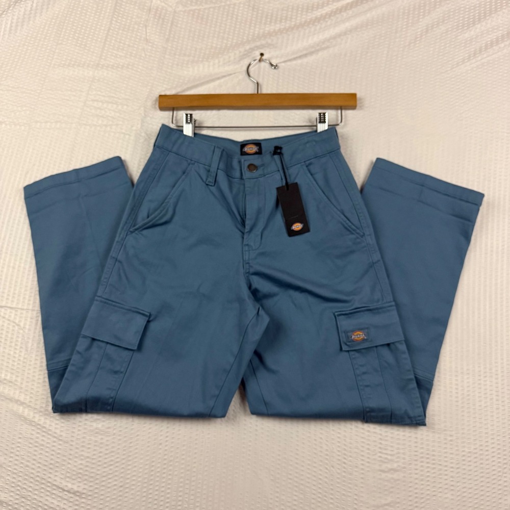 Dickies Womens Blue Slate Straight Leg Cargo Pants Size 24R New